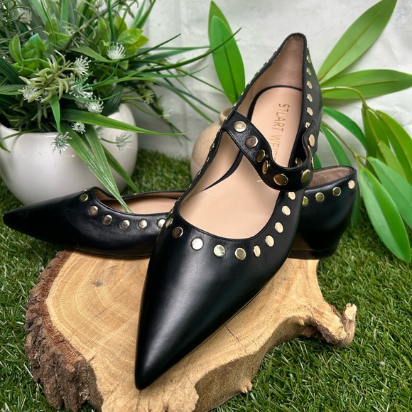 STUART WEITZMAN Gala Studs Mary Jane flats size 8.5 new with dust bag - Picture 6 of 16